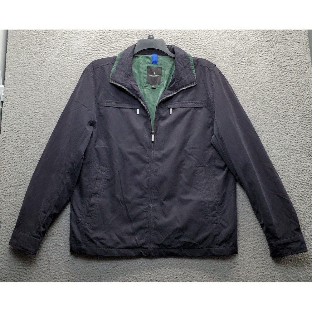 London Fog Jacket Womens Large Multi Interior Pockets Long Sleeve Classic Zip Up